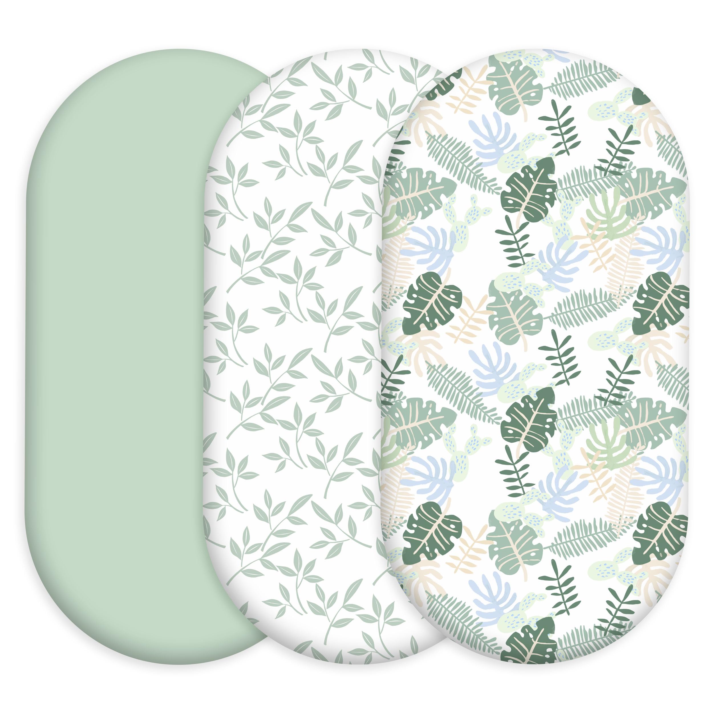 Civarua Kids sage green bassinet sheets with universal fit for various bassinets