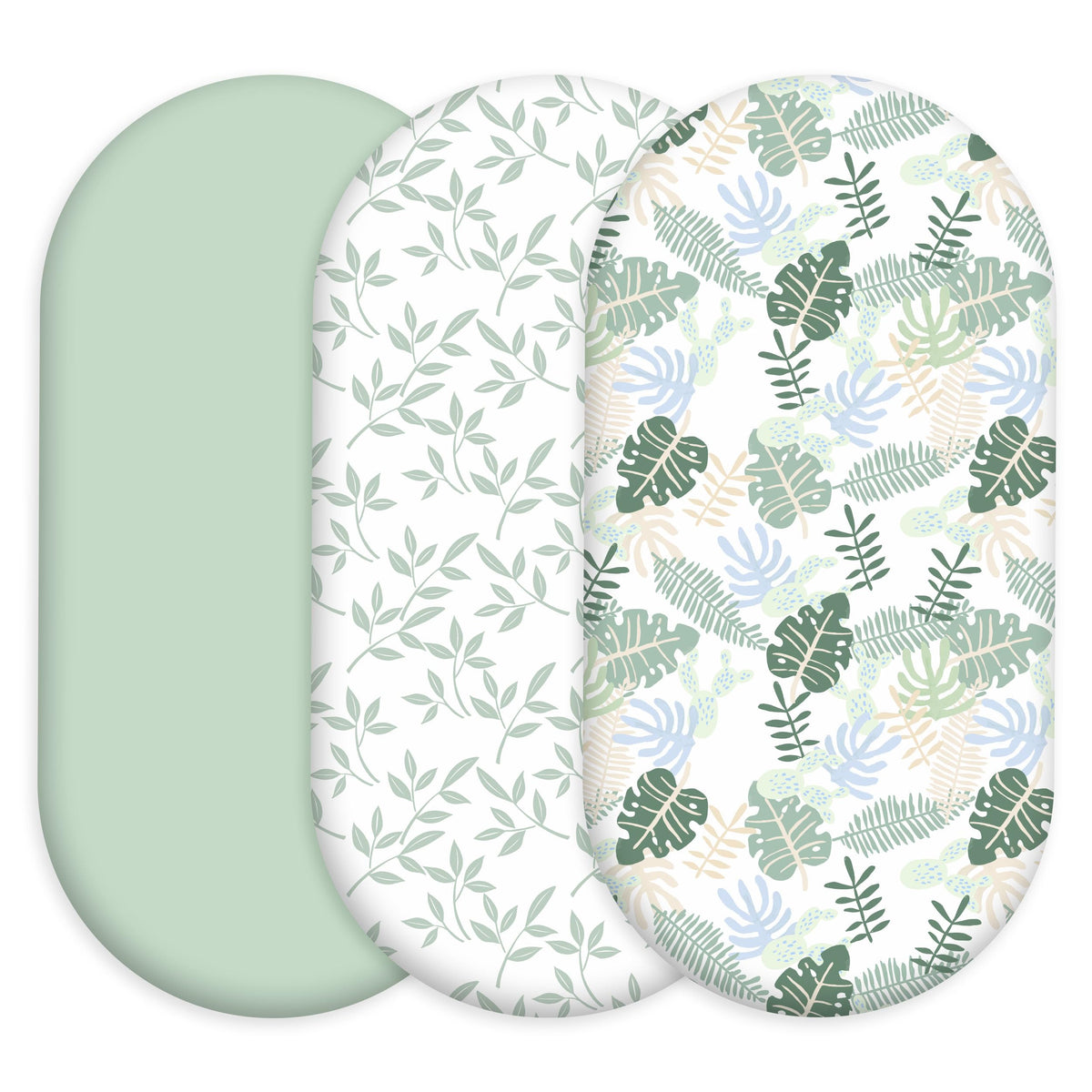 Civarua Kids sage green bassinet sheets with universal fit for various bassinets