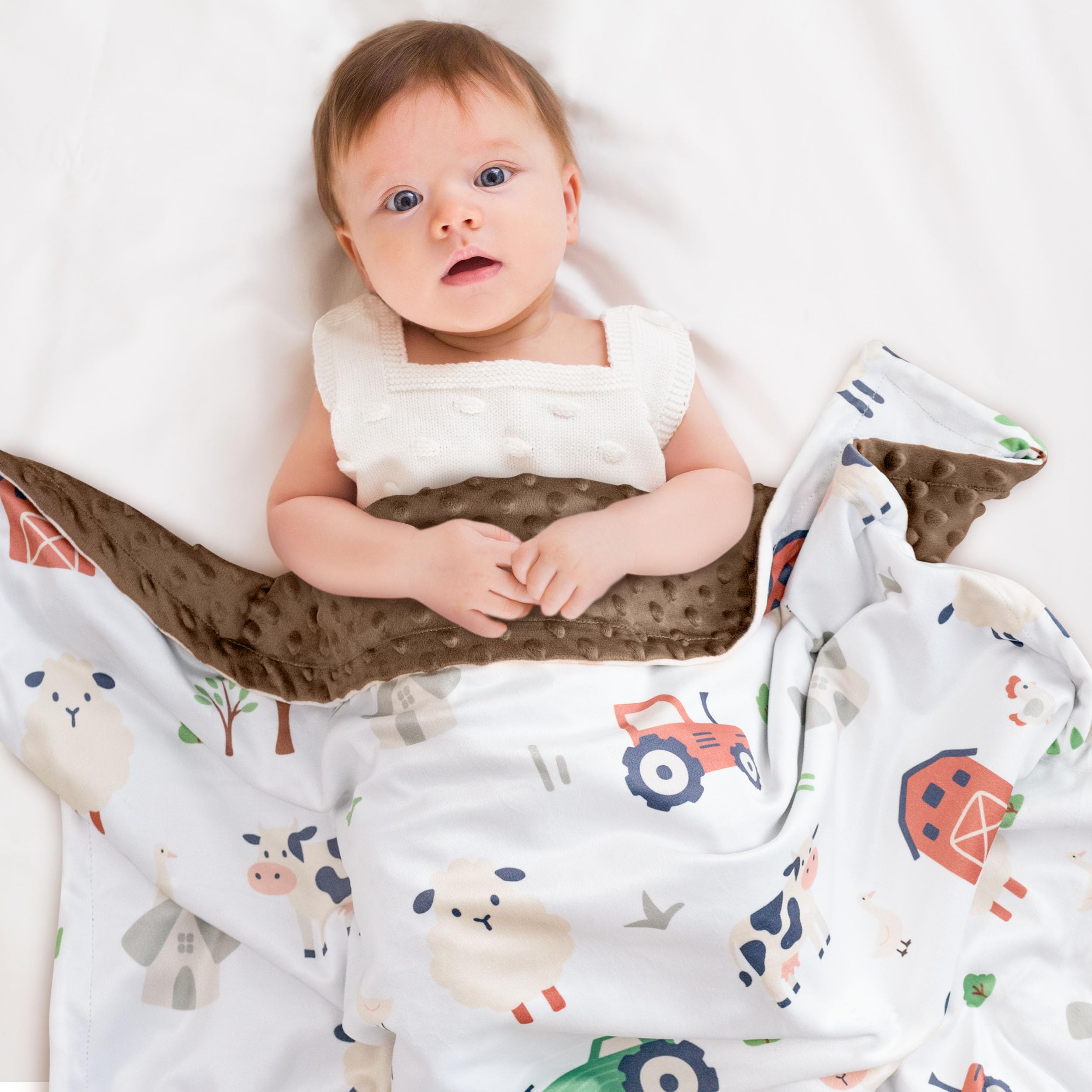 CIVARUA KIDS farm animals print blanket adds playful nursery charm