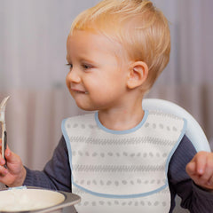 CIVARUA KIDS bib with reverse pocket design catching spills during meals.