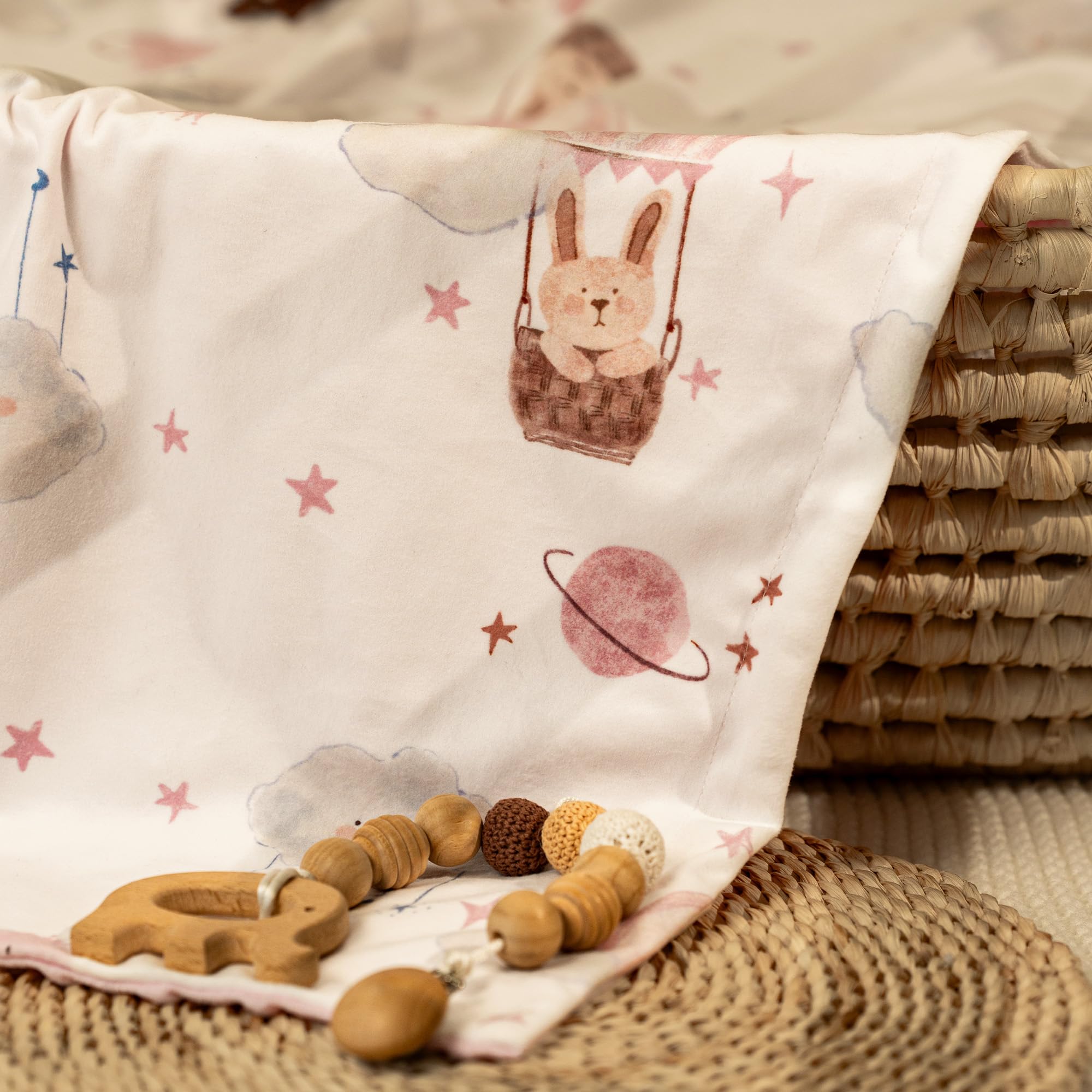 CIVARUA KIDS Minky pink clouds blanket for cozy naps