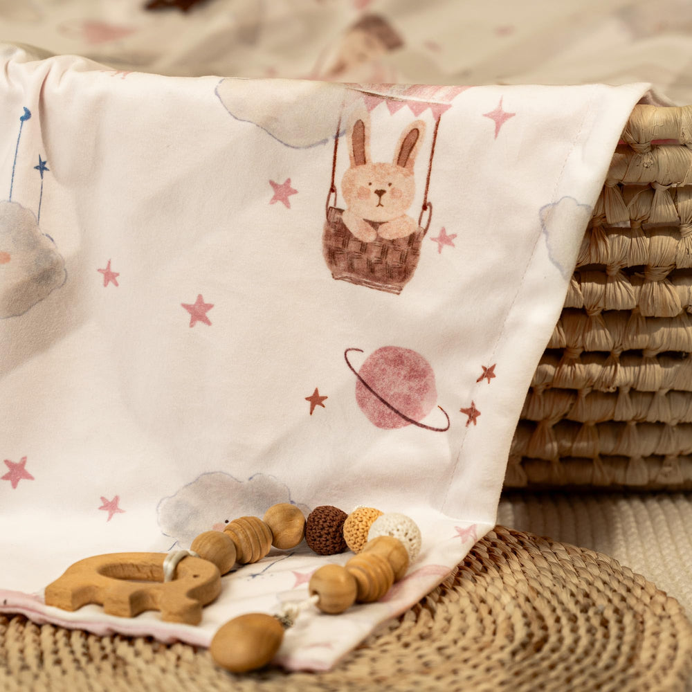 CIVARUA KIDS Minky pink clouds blanket for cozy naps