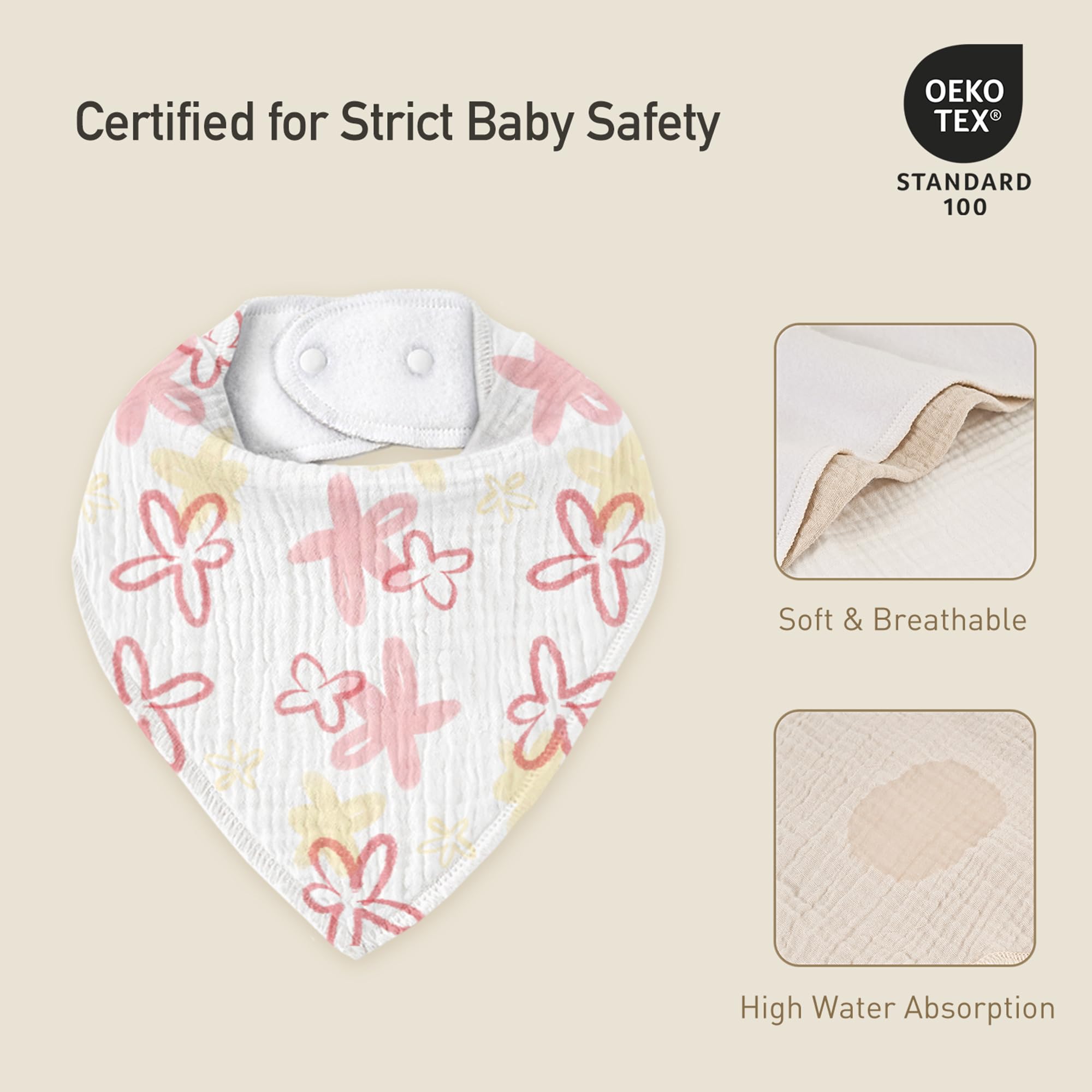 CIVARUA KIDS muslin bib machine washable care makes everyday cleaning easy