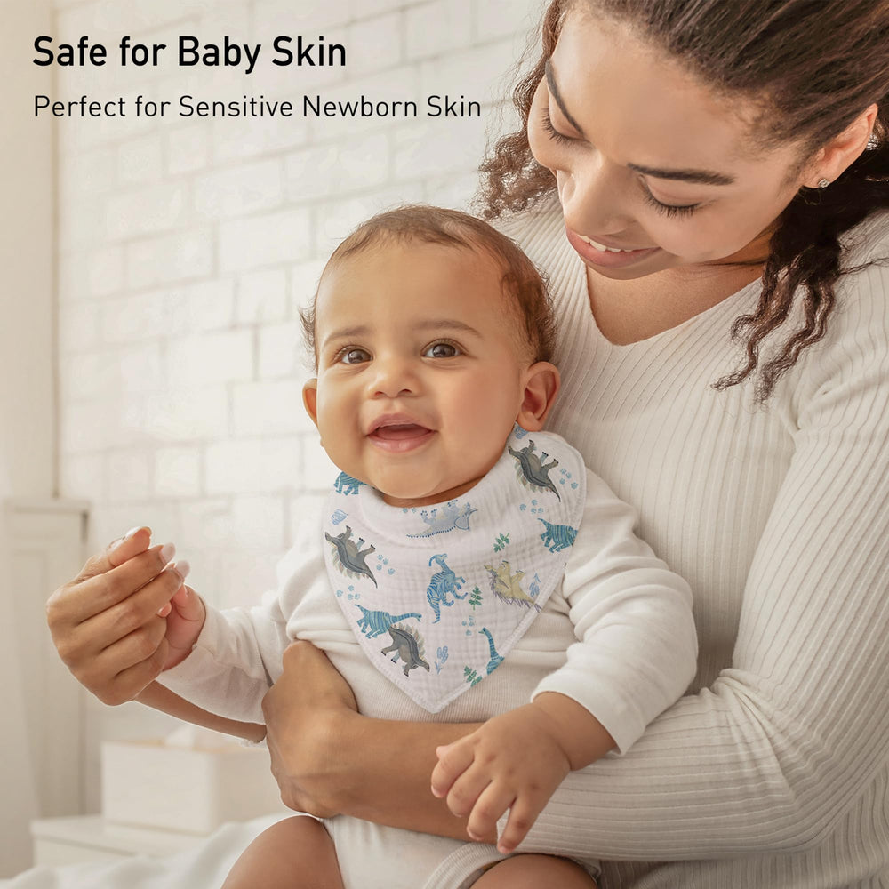 Civarua Kids bibs as burp cloth for feeding times.