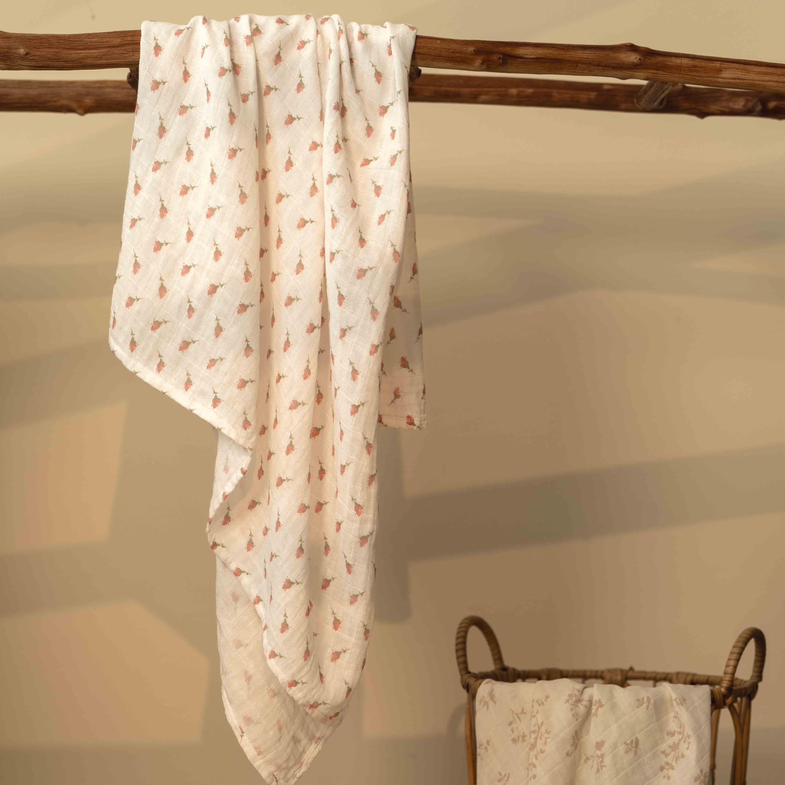 Civarua Kids muslin swaddle blankets on changing table cover for quick care.
