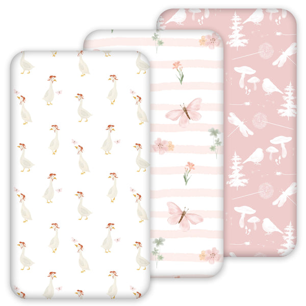 Civarua Kids pink floral nap mat sheet offers a soft year-round cover.