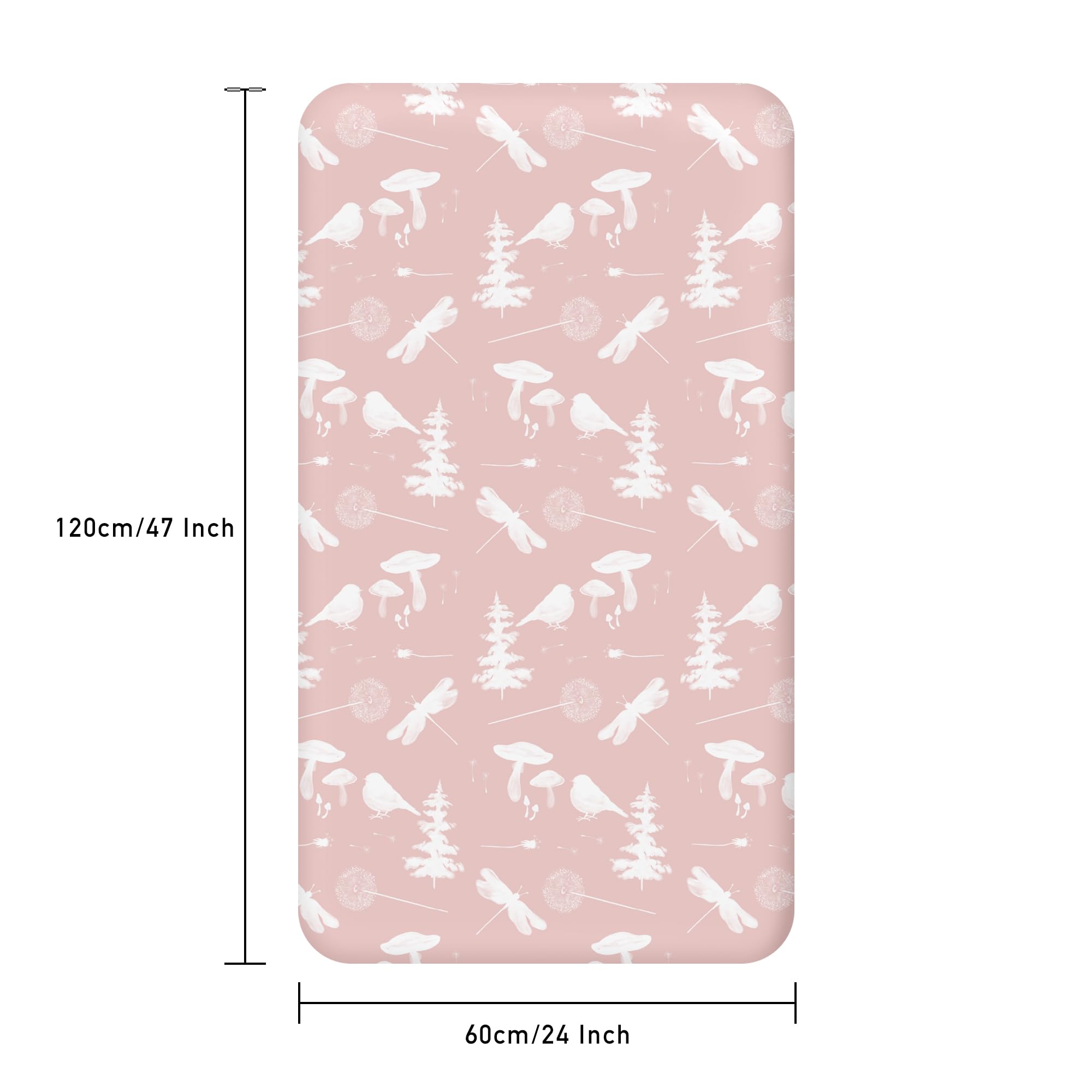 Civarua Kids deep-pocket nap mat sheet provides snug coverage on a 47x24 mat.