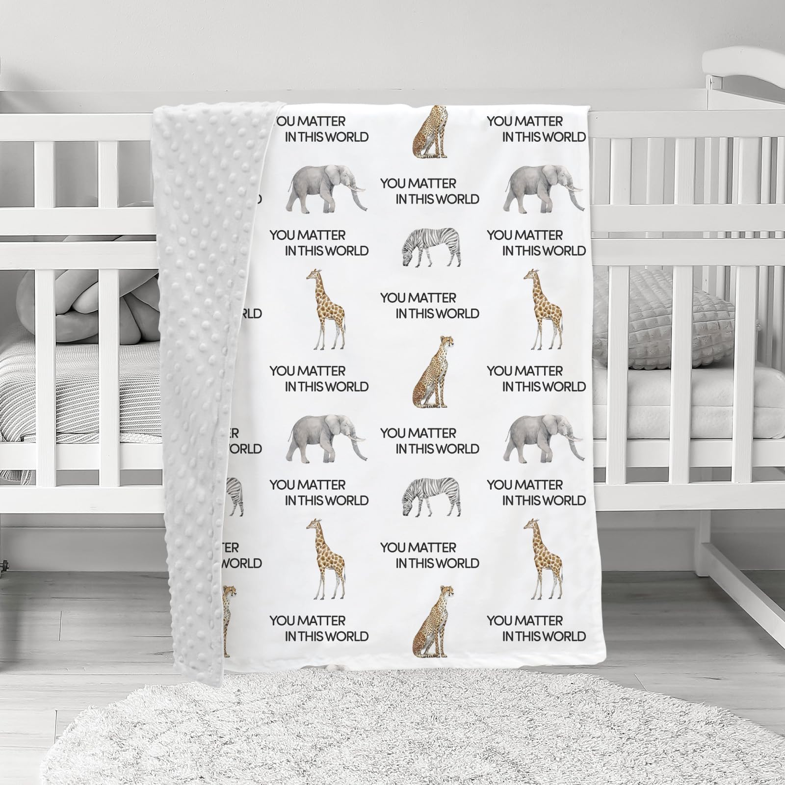Civarua Kids rainbow-print blanket adds playful color to baby moments.