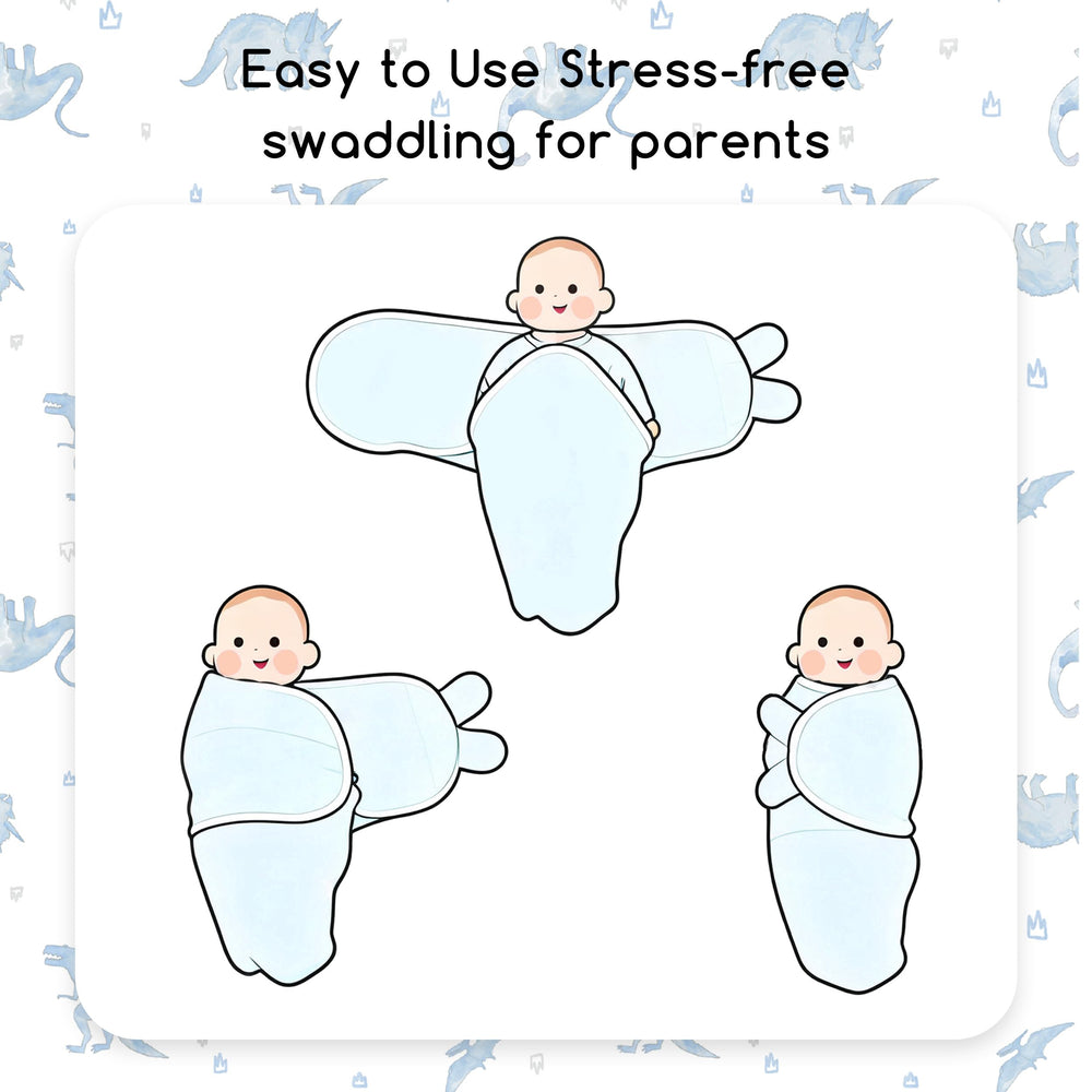 CIVARUA KIDS two-pack blue dinosaur swaddles for night-time prep