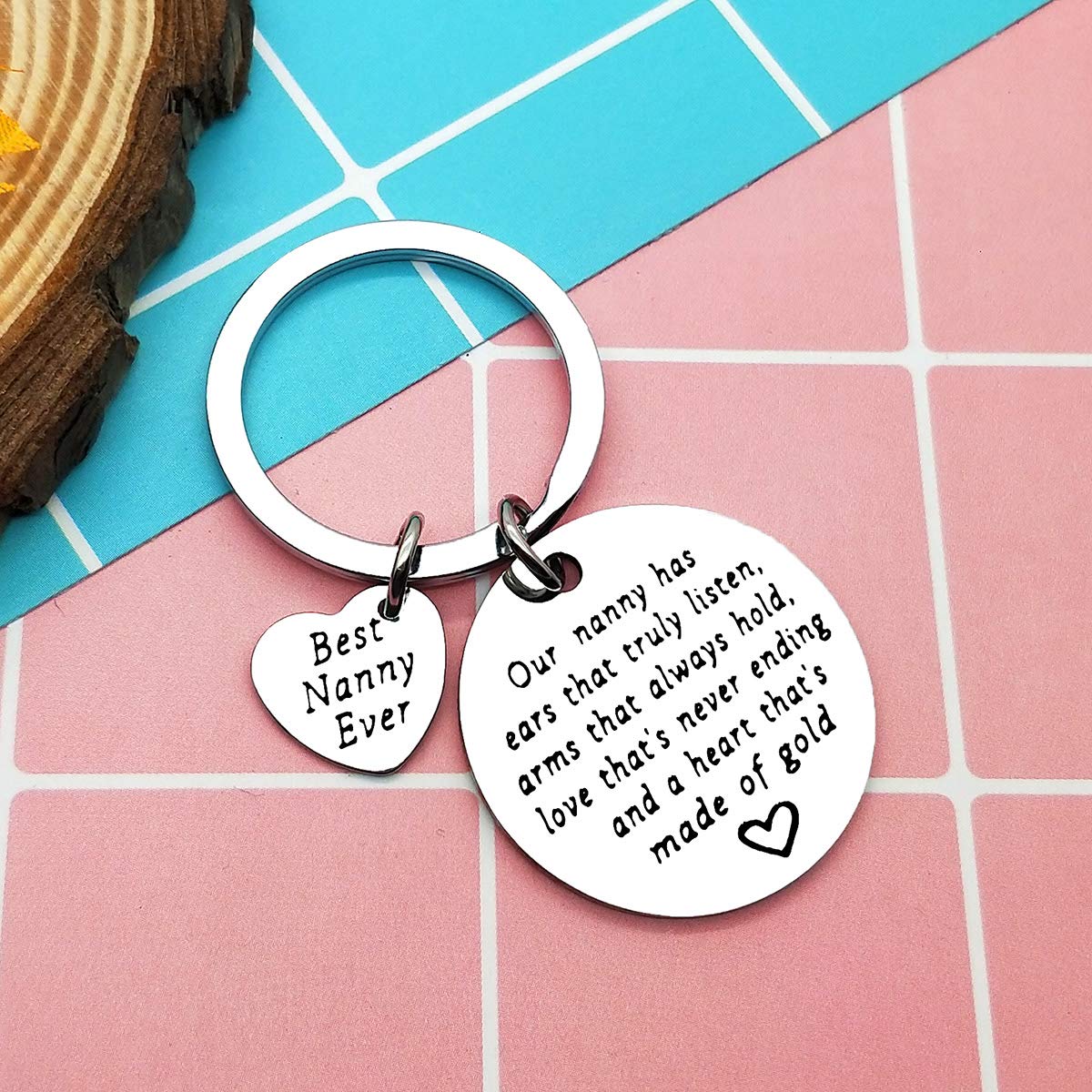 Ciyumu Caregiver keychain silver heart design for daily reminders of care