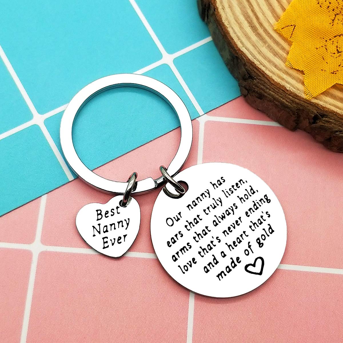 Ciyumu Daycare provider keychain silver heart pendant for thanks