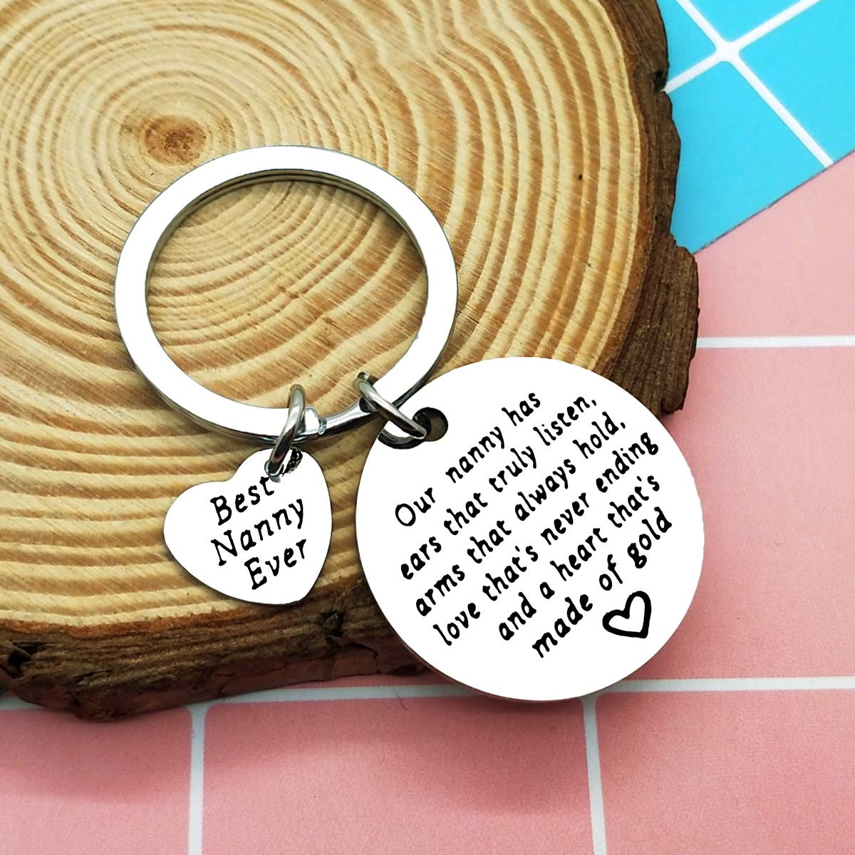 Ciyumu Grandma keychain gift in silver heart design for appreciation