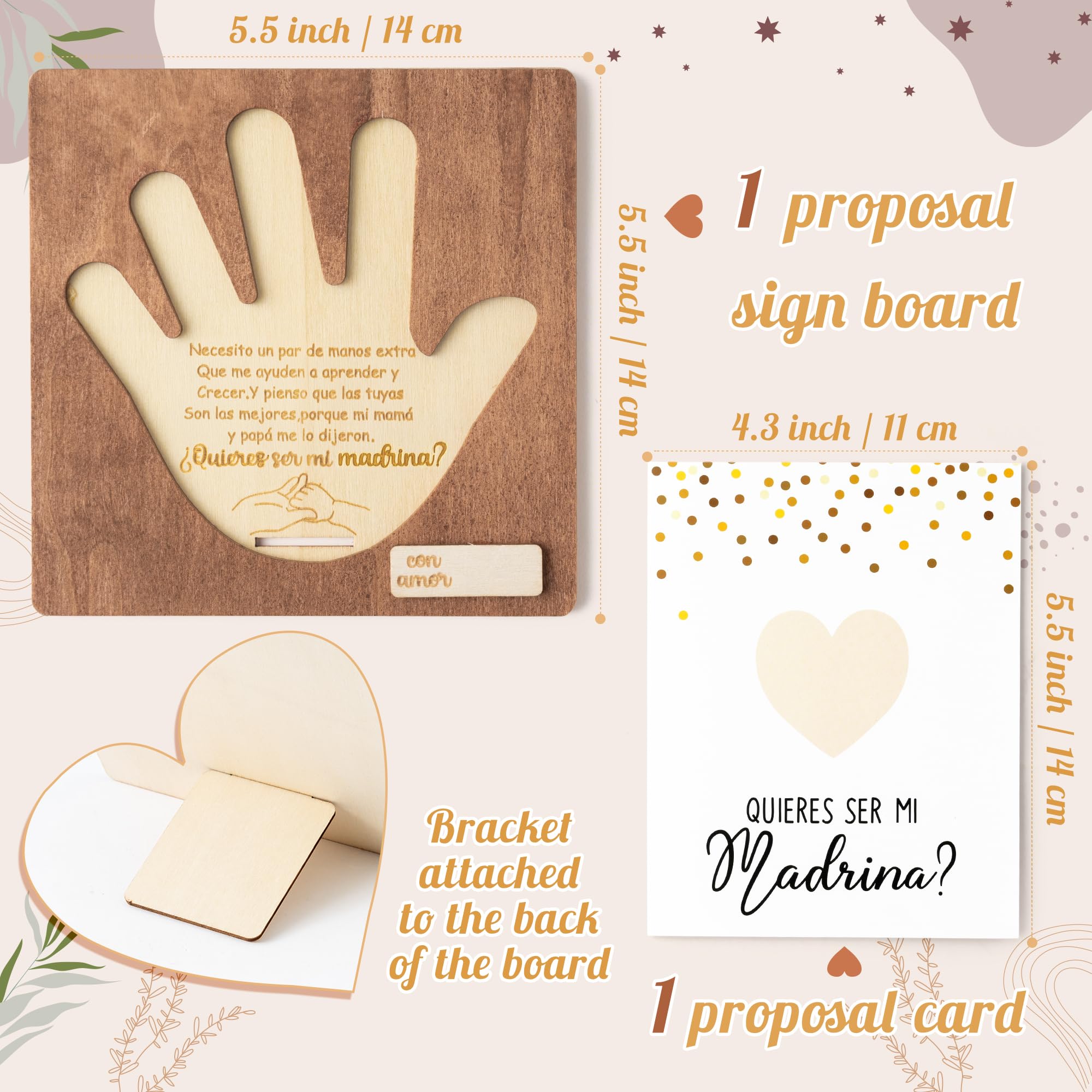 CJiangpo wooden godmother proposal sign highlights a precious announcement moment