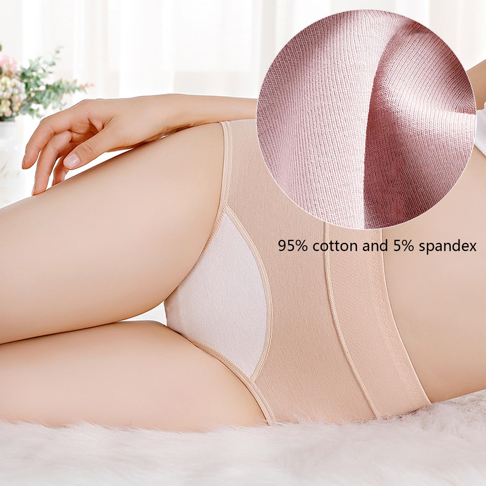 CJSGY high-waisted briefs with cotton crotch lining for moisture-wicking