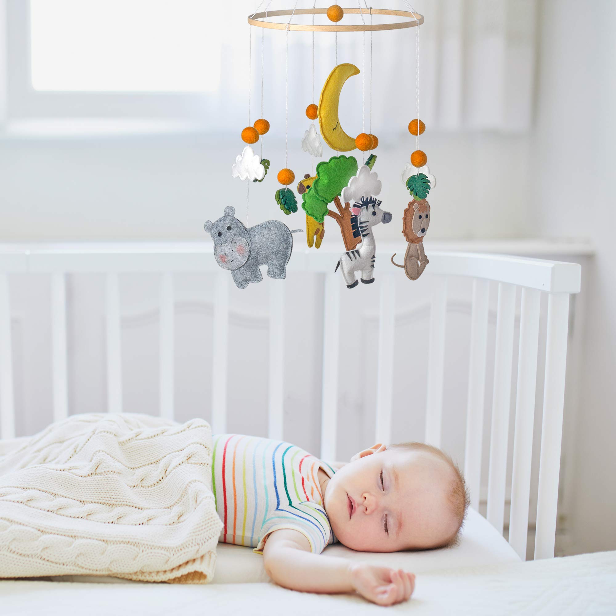 C&K WORKS plush safari animals in felt texture for cozy nursery decor.