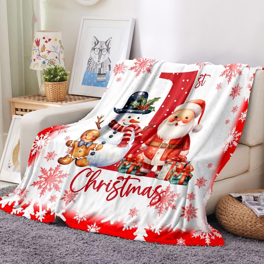 CKOU CCOO Baby First Christmas Blanket 30x40 cover offers cozy warmth for nap time
