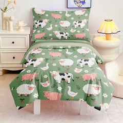 CKOU CCOO forest animals comforter on toddler bed for cozy sleep