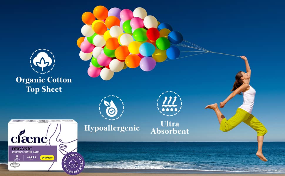Claene soft cotton feel pad for plush, gentle contact with skin.