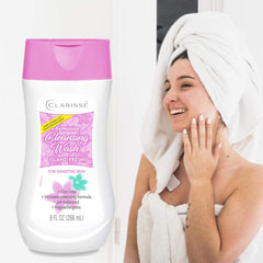 Clarisse Feminine Cleansing Wash 4-pack display for convenient storage.