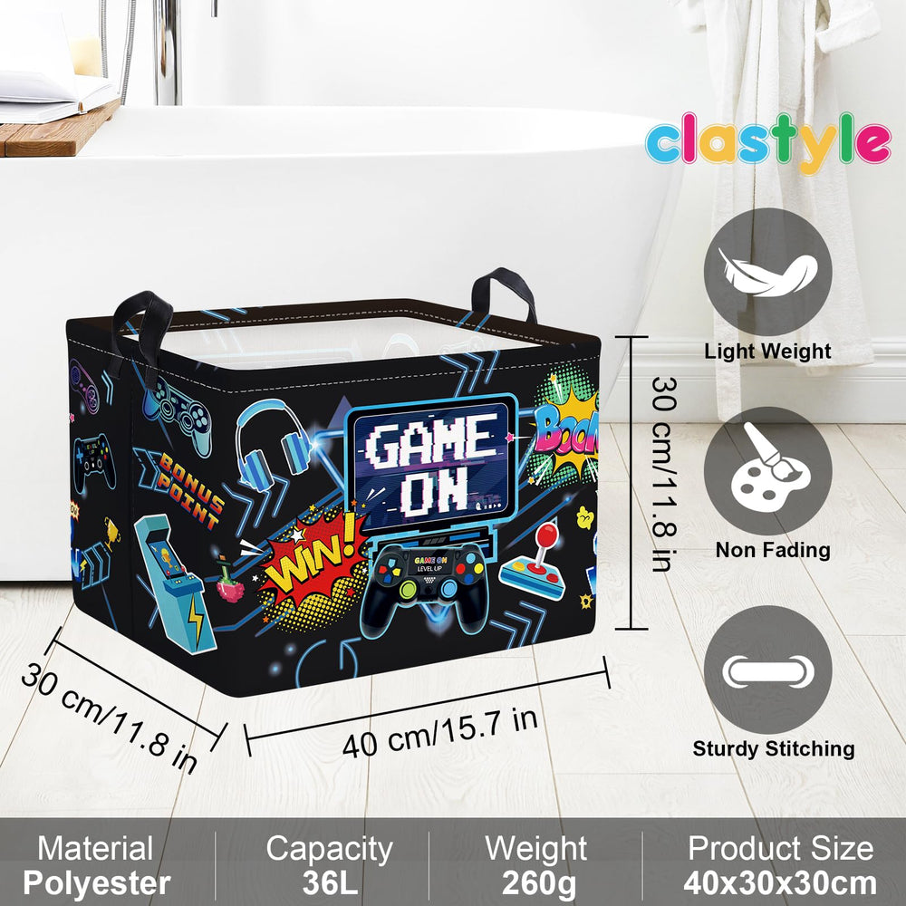 Clastyle Black nursery basket blends with modern playroom decor.