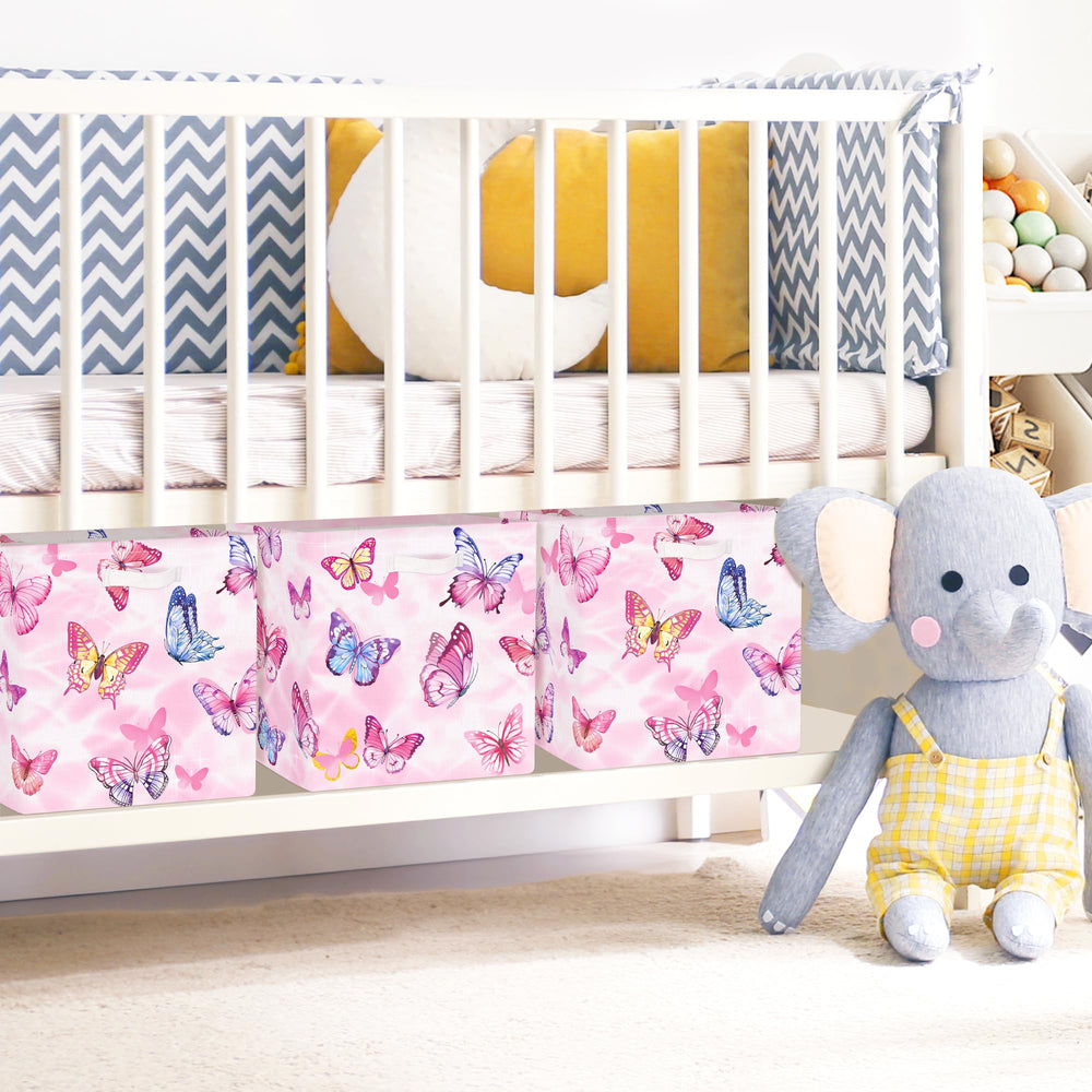 Clastyle Butterfly Kid Storage Cube folded structure demonstrates sturdy, foldable design for easy storage