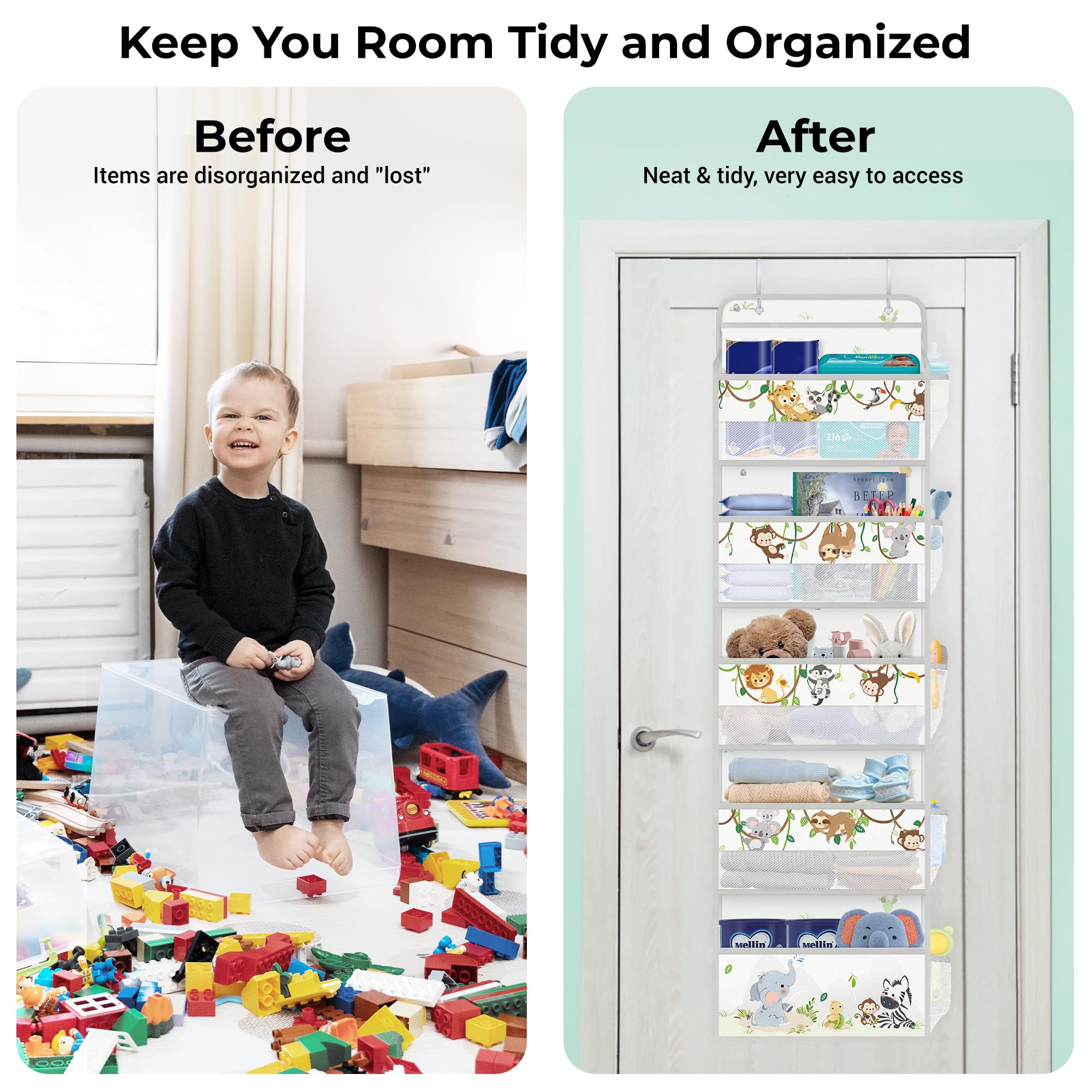 Clastyle quick-access door organizer keeps essentials within easy reach.