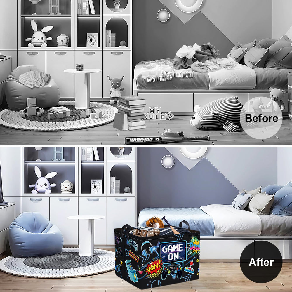 Clastyle Kids Toy Basket doubles as a laundry hamper for clutter-free kids' rooms.