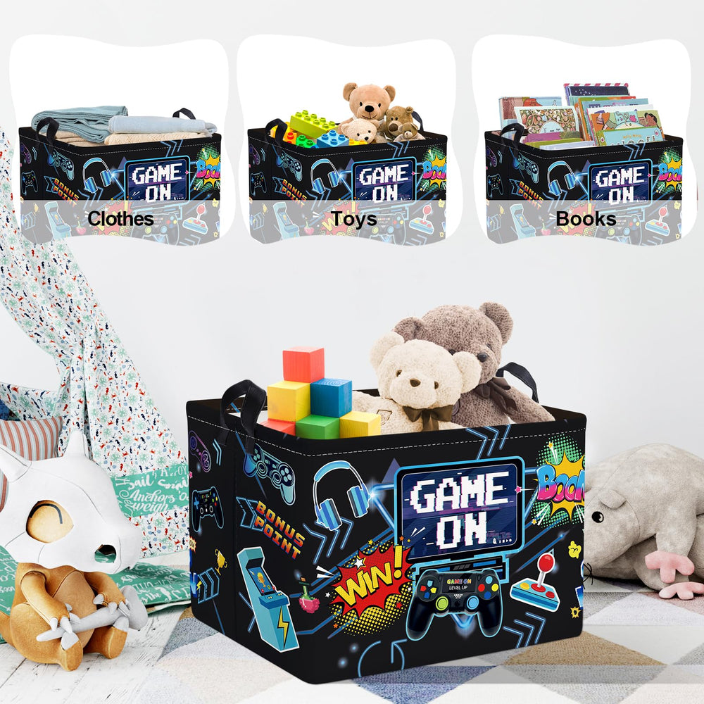 Clastyle Portable toy bin with soft sides, easy for kids to carry.