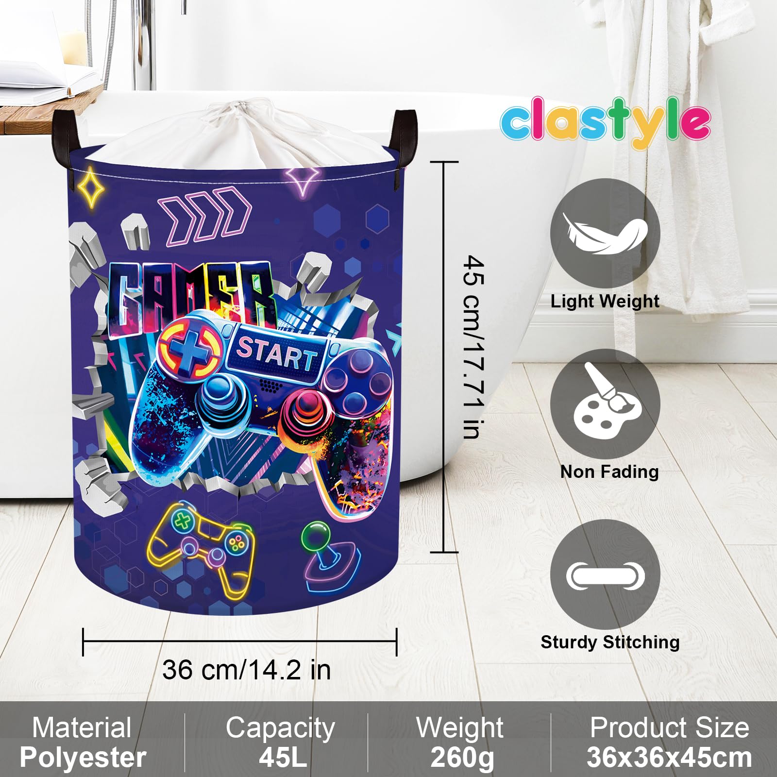 Clastyle 3D Purple Storage Bin adds playful color to a nursery.