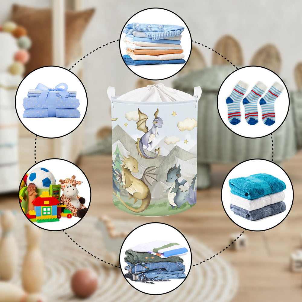 Clastyle dragon hamper collapsible design saves space when not in use.