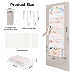 Clastyle 5-tier door hanging storage maximizes space behind doors in bedrooms and bathrooms.