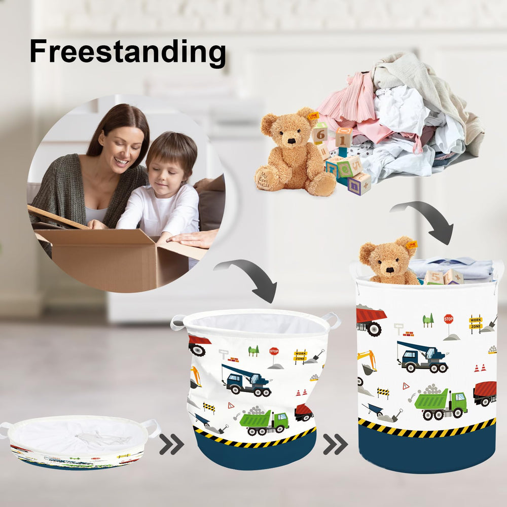 Clastyle 63L hamper with handle, portable for quick room-to-room transport.