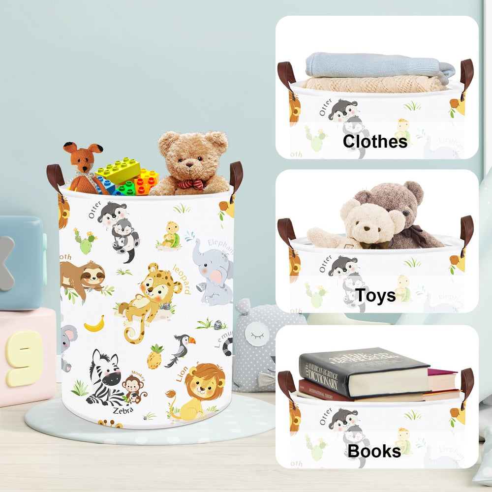 Clastyle collapsible alphabet animal hamper saves space when not in use