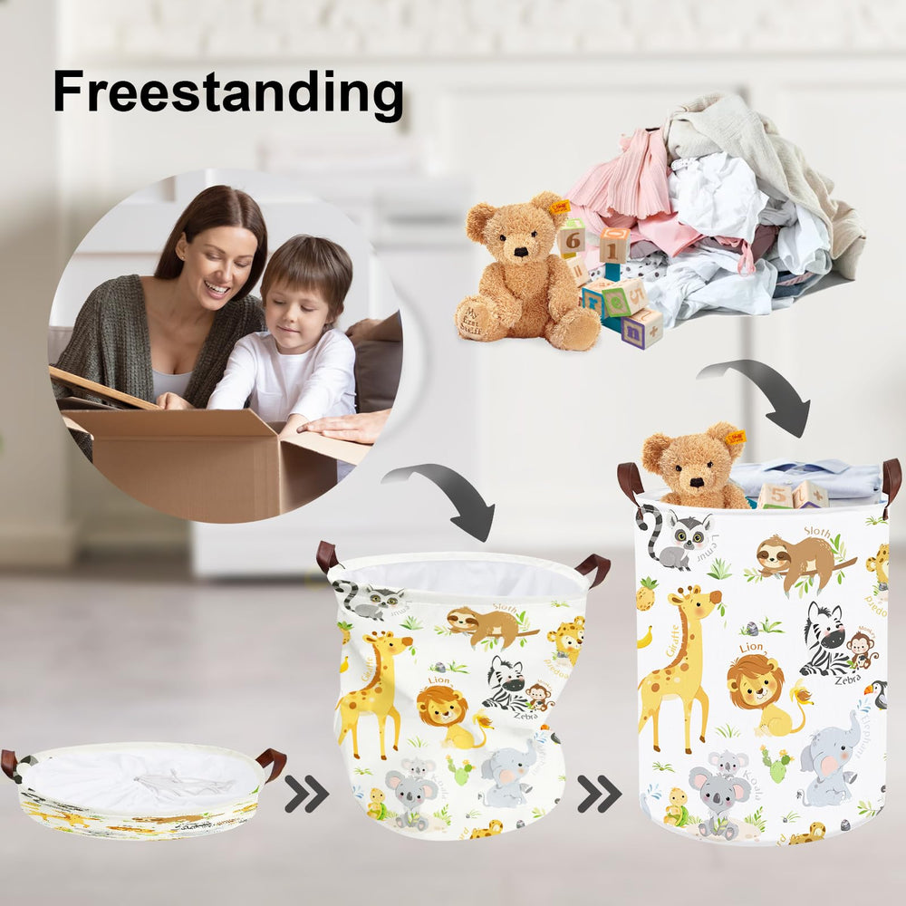 Clastyle alphabet animal hamper with elephant waterproof coating for easy cleaning