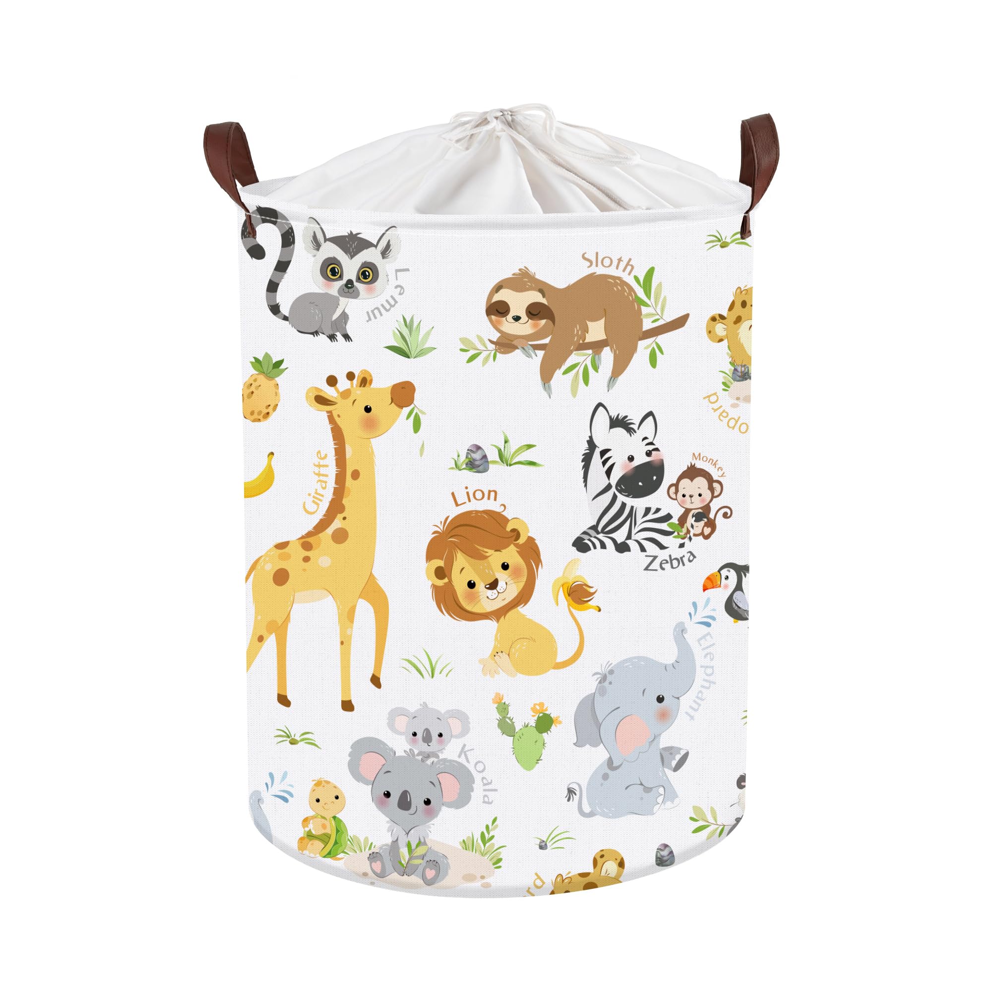 Clastyle alphabet animal hamper with giraffe design for nursery toy storage