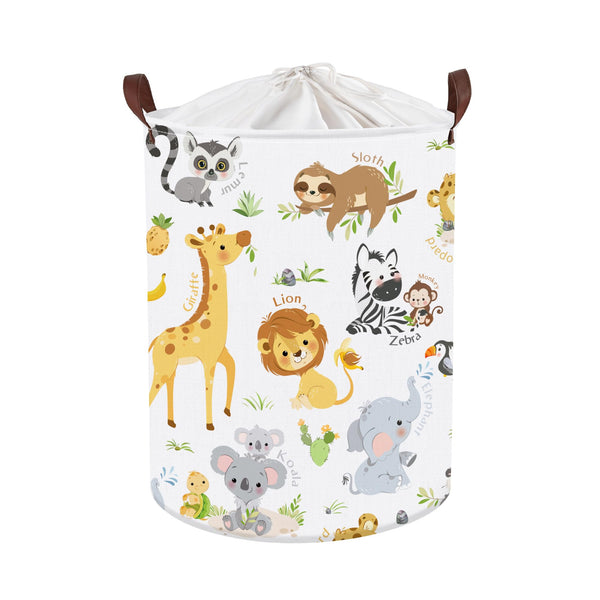 Clastyle alphabet animal hamper with giraffe design for nursery toy storage