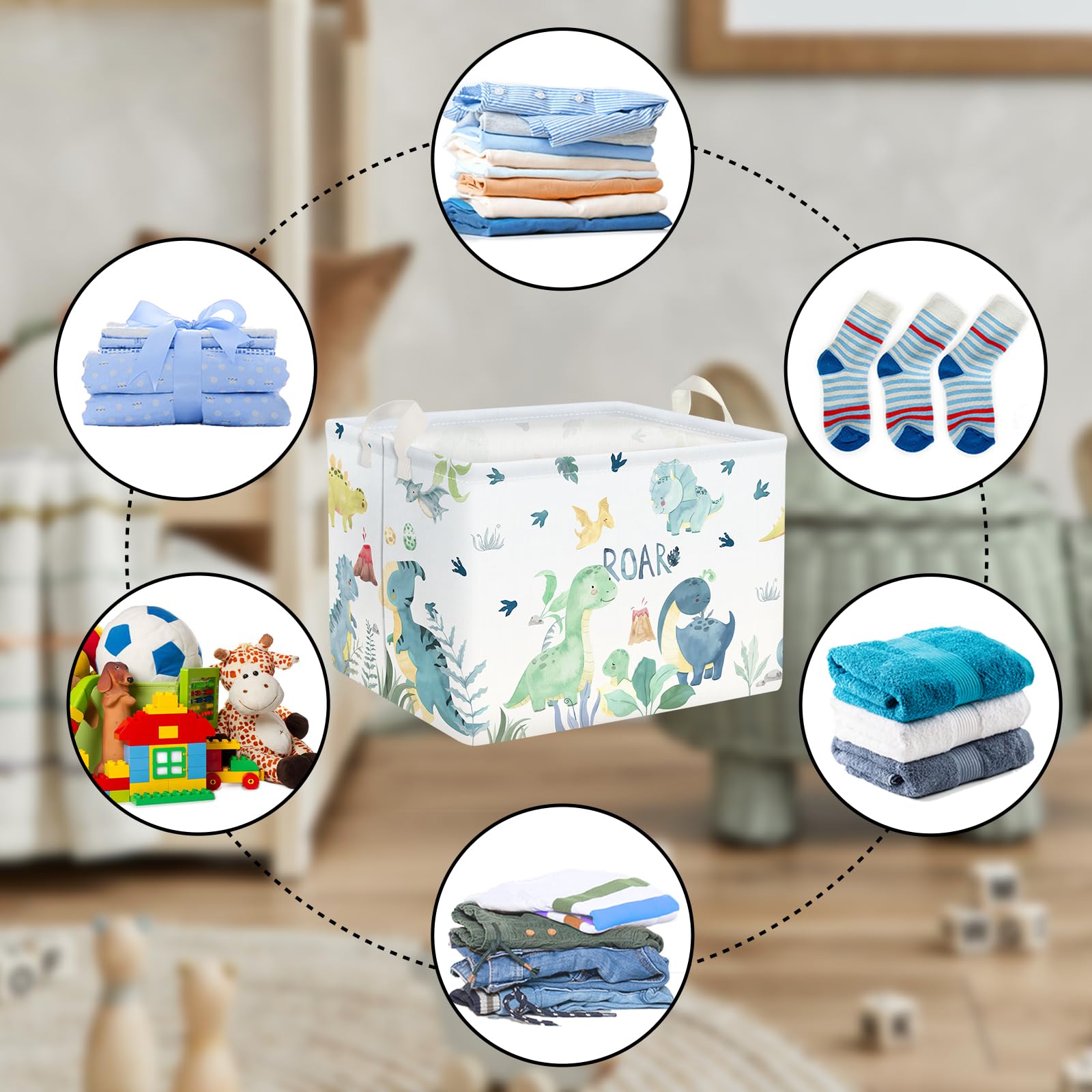 Clastyle bathroom and laundry storage bin for lightweight, on-the-go organization.