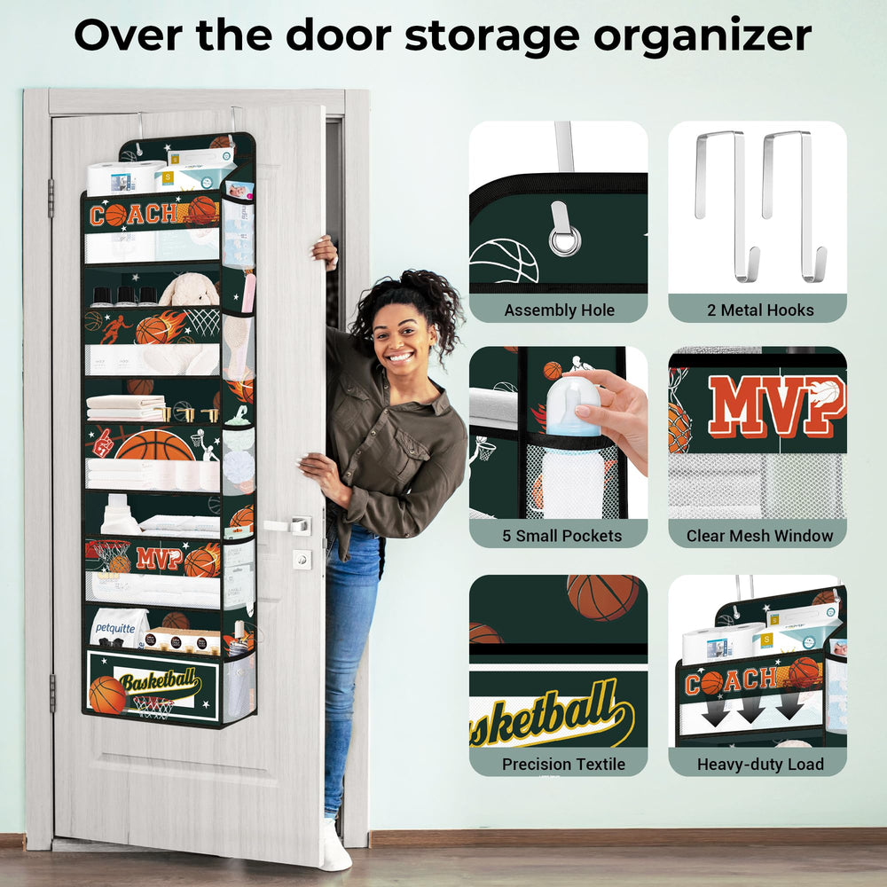 Clastyle Bathroom Pantry Storage Mesh Pocket makes cosmetics and toiletries easy to grab.