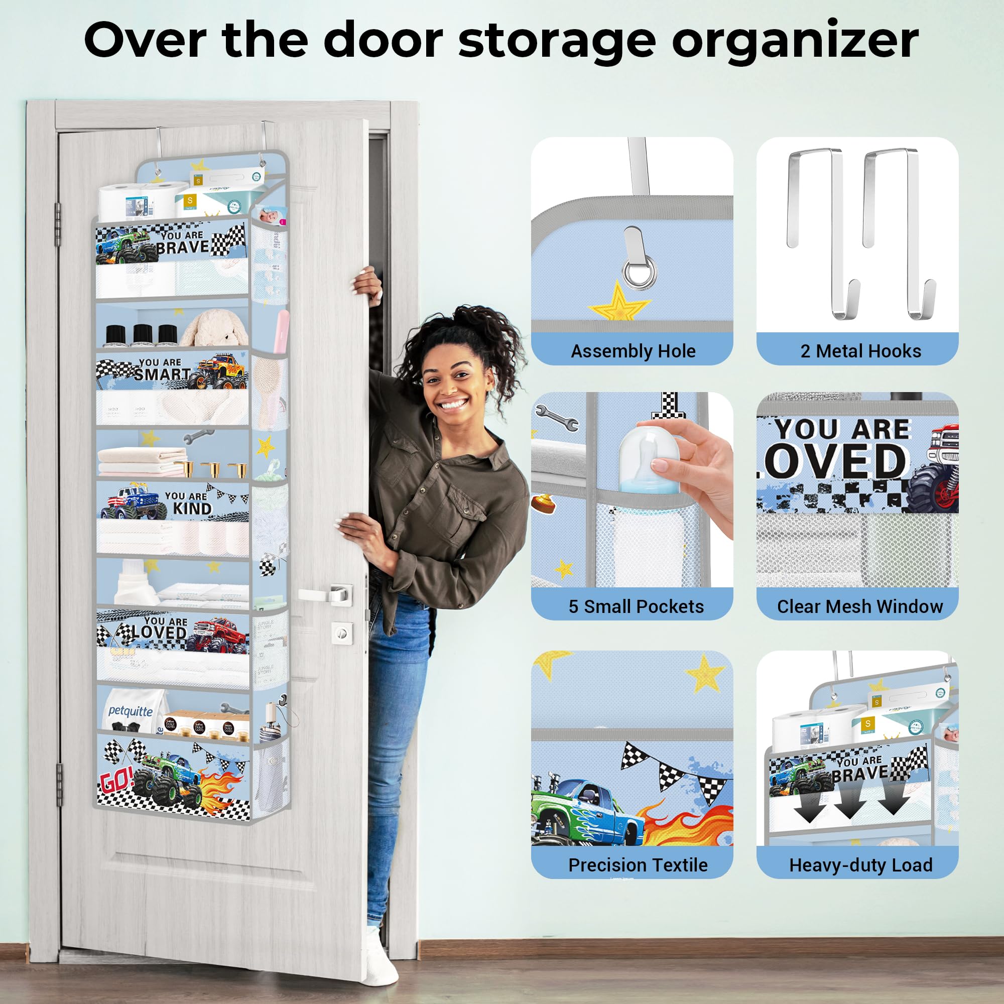 Clastyle bedroom door hanging shelf storing cosmetics and towels for easy access