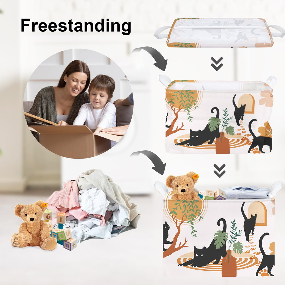 Clastyle Boho Animal Kid Storage Basket collapsible design for easy storage.