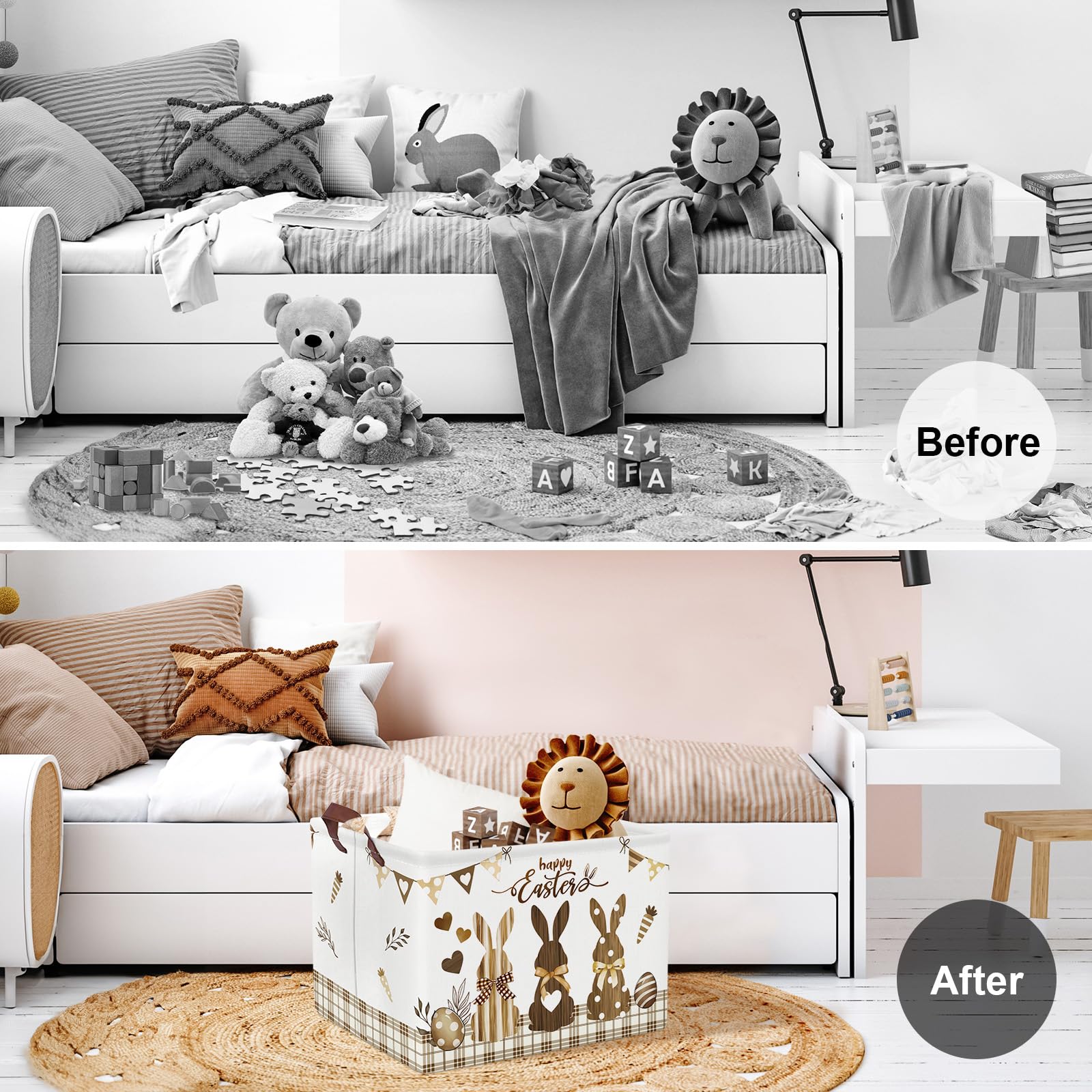 Clastyle brown bunny decor basket adds cozy charm while storing nursery essentials