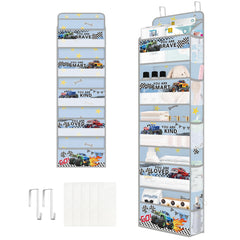 Clastyle 5-tier car door organizer mounted on a door for toys and wipes within reach
