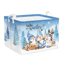 Clastyle Christmas basket in blue with snowflake design for festive storage and easy transport