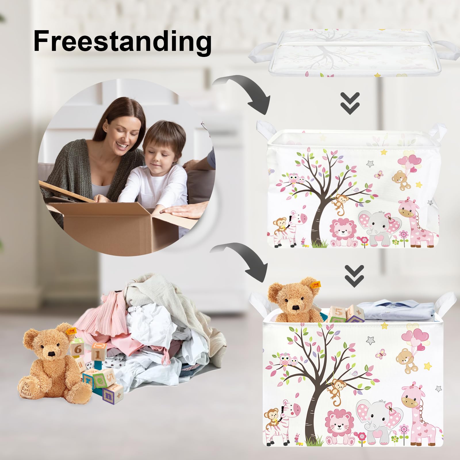 Clastyle bear storage cube keeps plush toys tidy and reachable.