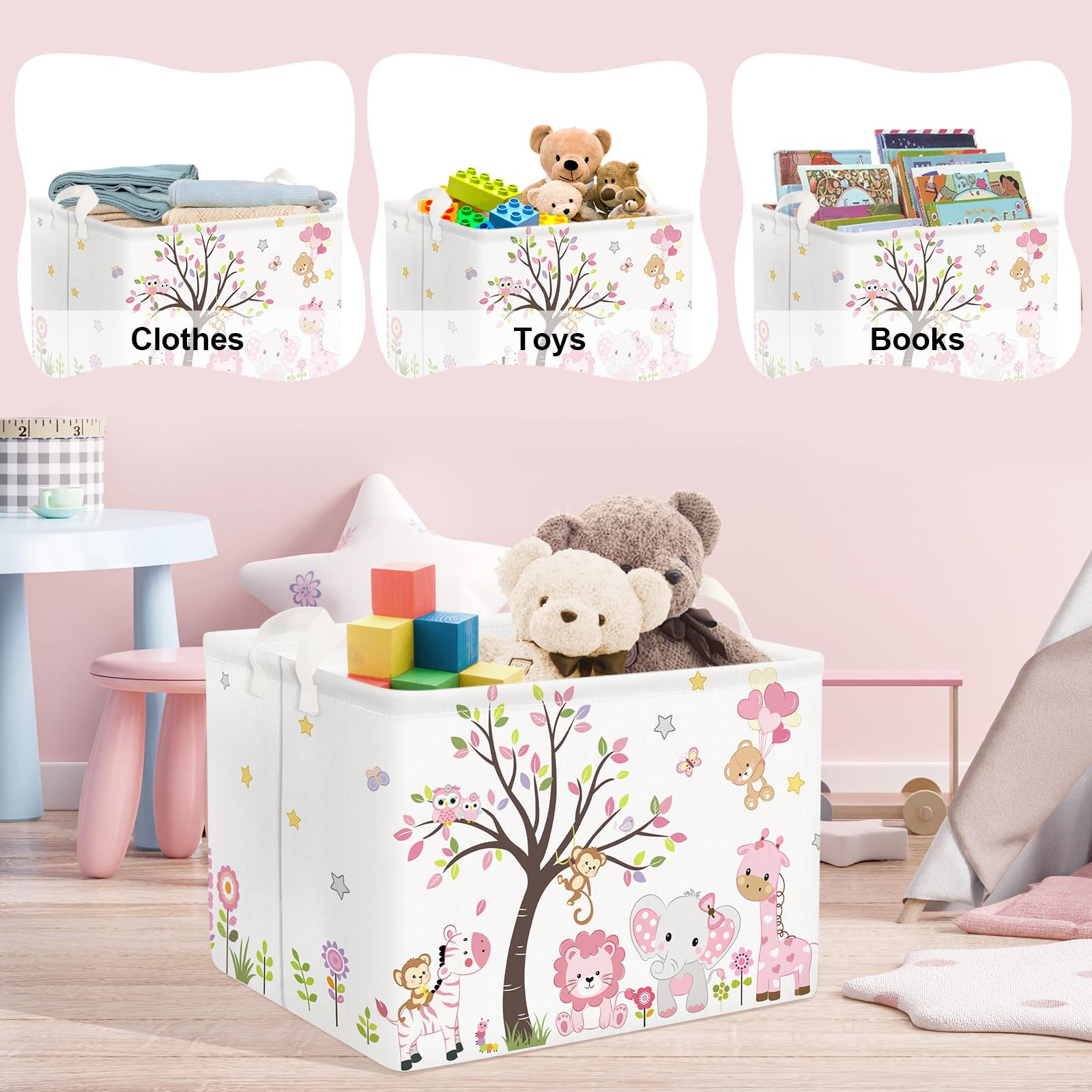 Clastyle zebra tidy bin supports quick cleanups and classroom storage.