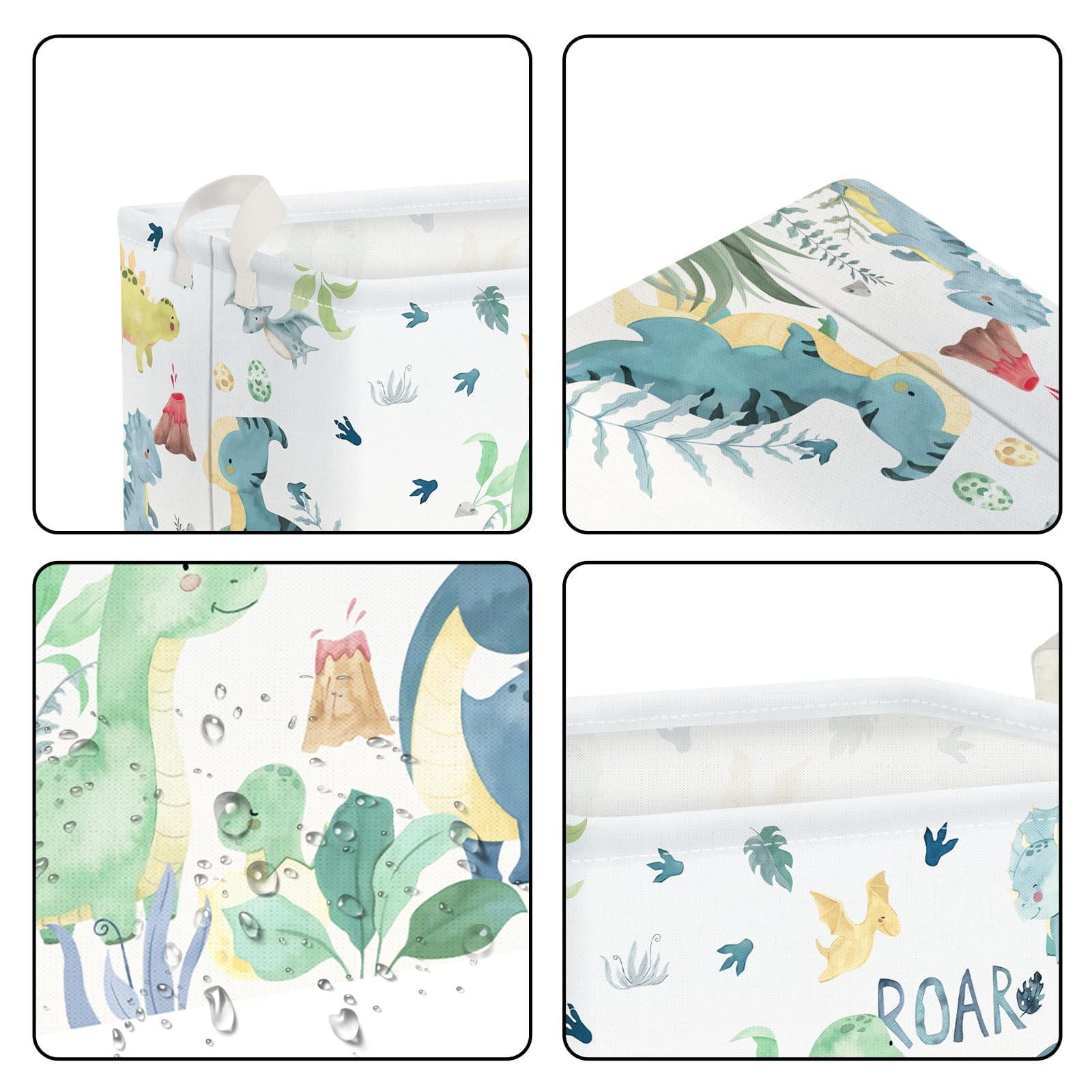 Clastyle dinosaur toy bin for kids room holds clothes toys and books.