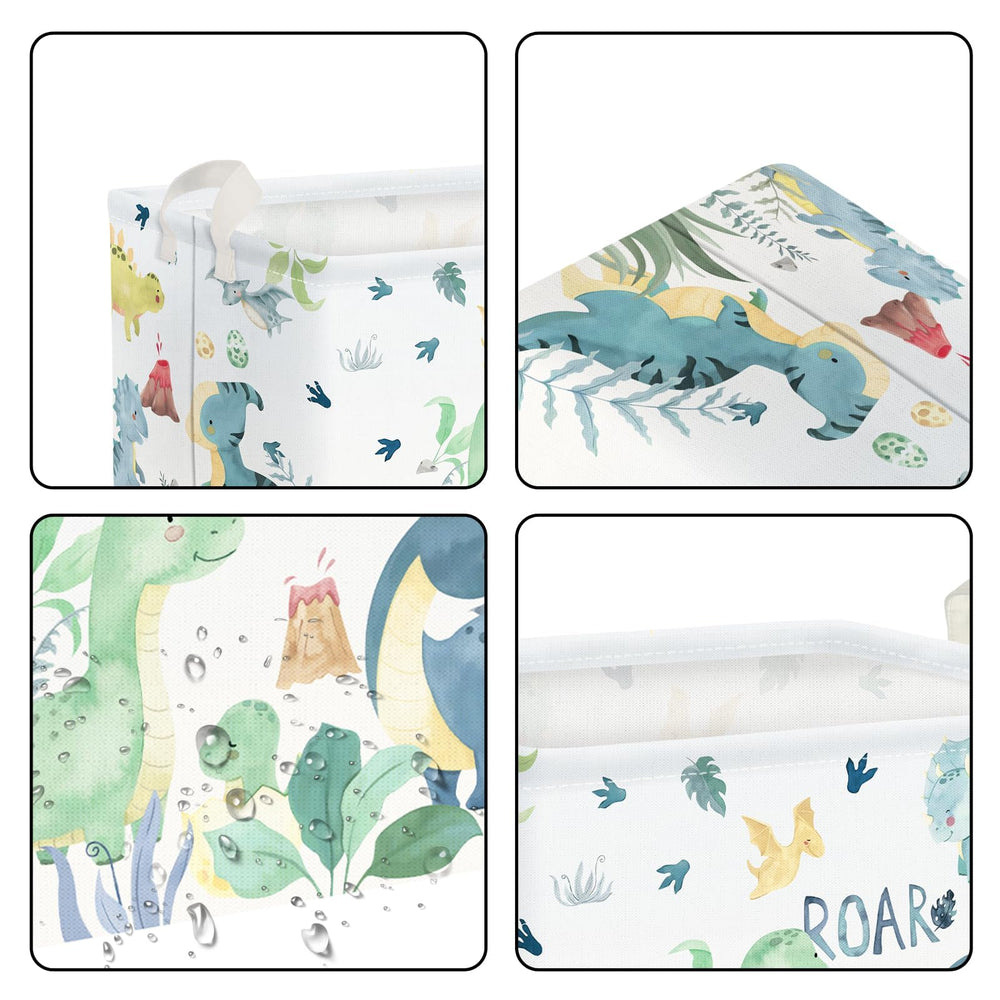 Clastyle dinosaur toy bin for kids room holds clothes toys and books.