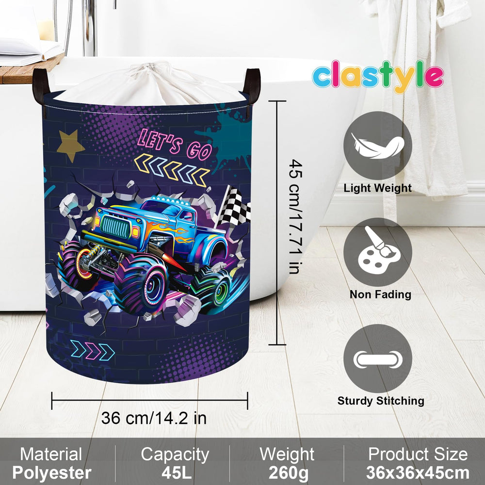 Clastyle Dirty Clothes Storage Bin with metal frame for easy handling.
