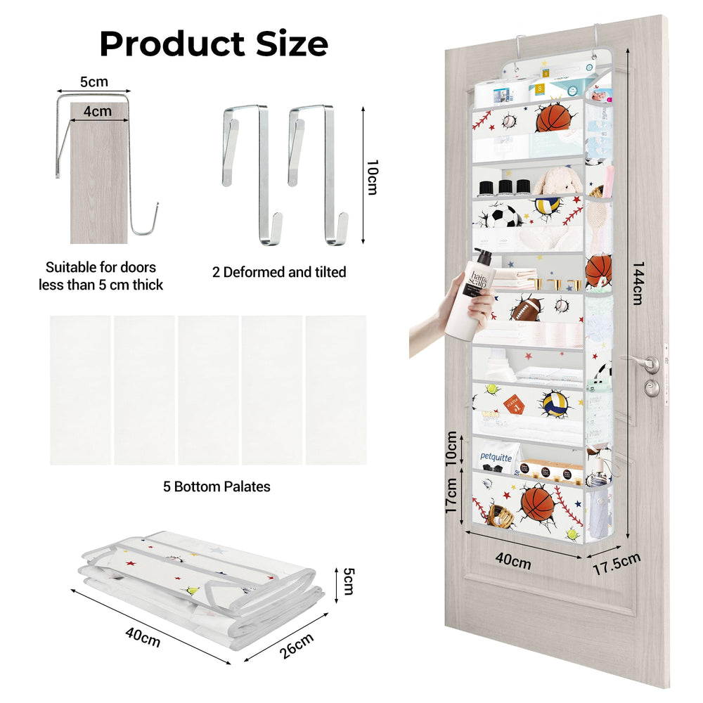 Clastyle door hanging shelf stores diapers and wipes efficiently.