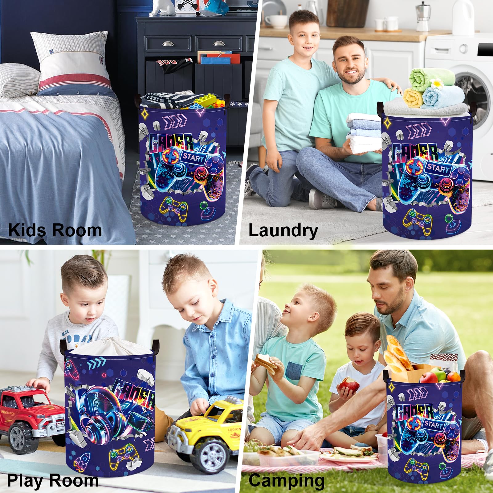 Clastyle Drawstring Laundry Bin with frame aids quick unloading and organization.